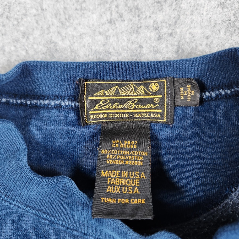 Vintage Eddie Bauer Sweatshirt Mens Medium Baggy 90s Blue Chicago Long Sleeve - Picture 7 of 11